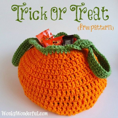 Trick Or Treat Bag (free crochet pattern)