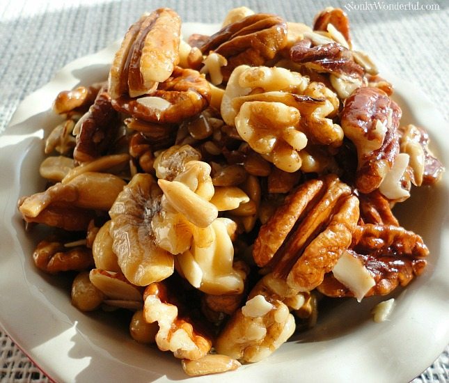 pecan and walnuts in dish