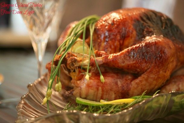 browned turkey on silver platter Wirth herbs