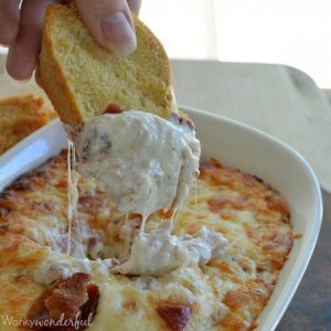 Cheesy Bacon Dip Recipe - This appetizer is full of bacon, cheese and horseradish for an extra kick!
