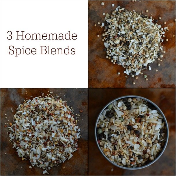 three photos of spice blend mixtures - text: 3 homemade spice blends