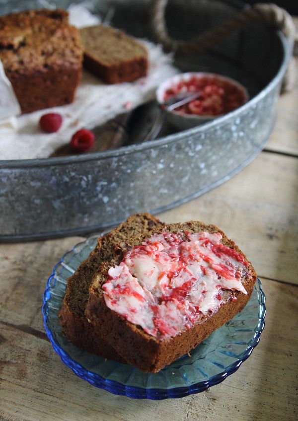 brown bread slices topped with white and red spread