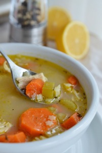 Easy Chicken Soup Recipe with Lemon and Pepper - The great flavor of lemon pepper chicken in soup form! Meyer Lemon and Fresh Cracked Pepper make this healthy chicken noodle soup unforgettable!