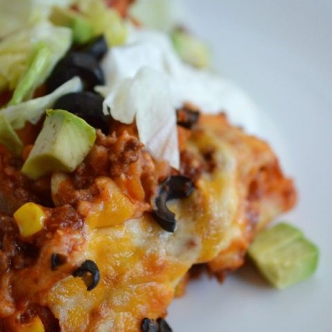 Fiesta Sloppy Joe Casserole - This easy dinner recipe is sure to be a family favorite! Echiladas, sloppy joes and a casserole all in one unique dish!