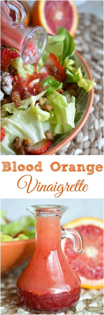 Blood Orange Salad Dressing Recipe - This fresh citrus vinaigrette will brighten up any salad! Serve with tender lettuce, blue cheese, strawberries and nuts for the perfect healthy meal!