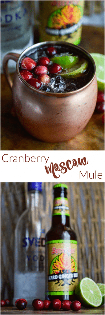 This Cranberry Moscow Mule is the perfect holiday cocktail! Thanksgiving and Christmas with the family just got a little easier.