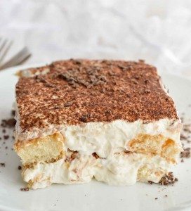This Easy Tiramisu Recipe is perfect for any occasion! Ladyfingers soaked in Baileys and coffee then layered with mascarpone whipped cream. It will be your new favorite dessert!