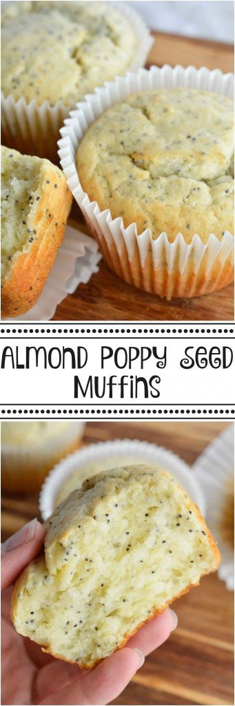 These Almond Poppy Seed Muffins will get you out of bed in the morning! This muffin recipe creates a super moist, flavorful breakfast . . . inspired by Costco Poppy Seed Muffins.