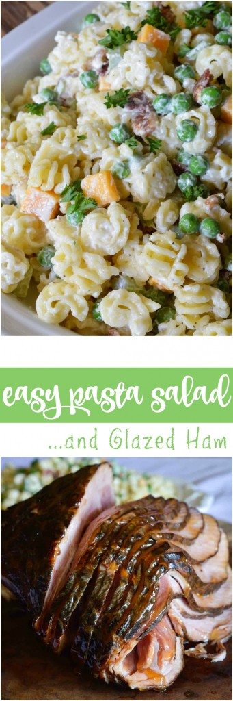 pasta salad pinnable image with title text