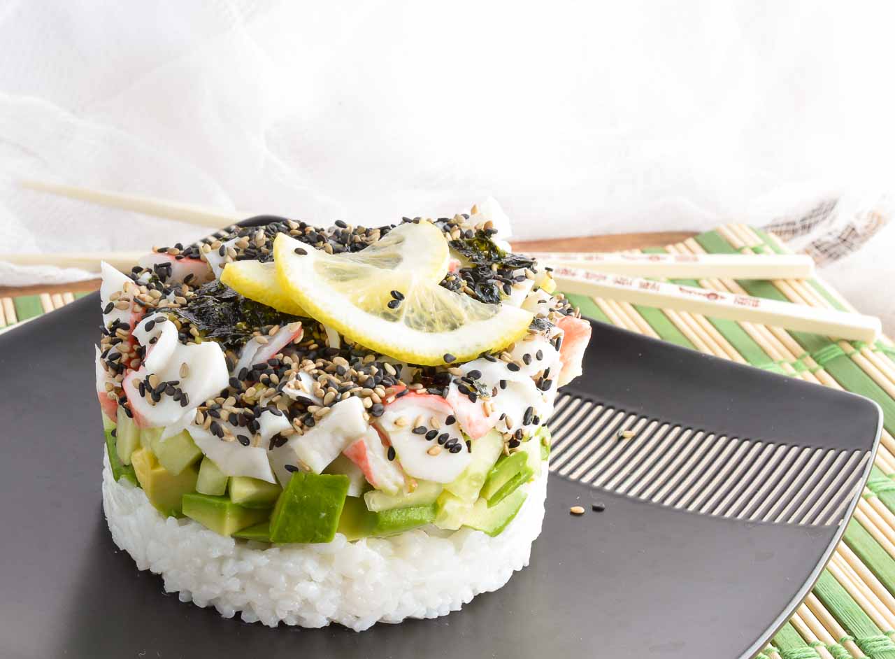 Homemade Sushi Stacks have all of the great flavors of a California Roll! This recipe is perfect for parties, special occasions or a fun dinner night. No special equipment needed!