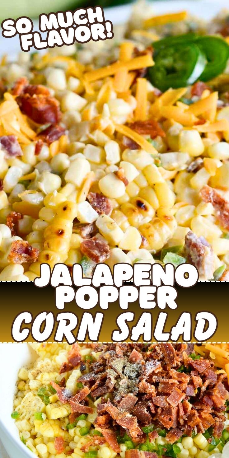 jalapeno popper grilled corn salad pinnable image