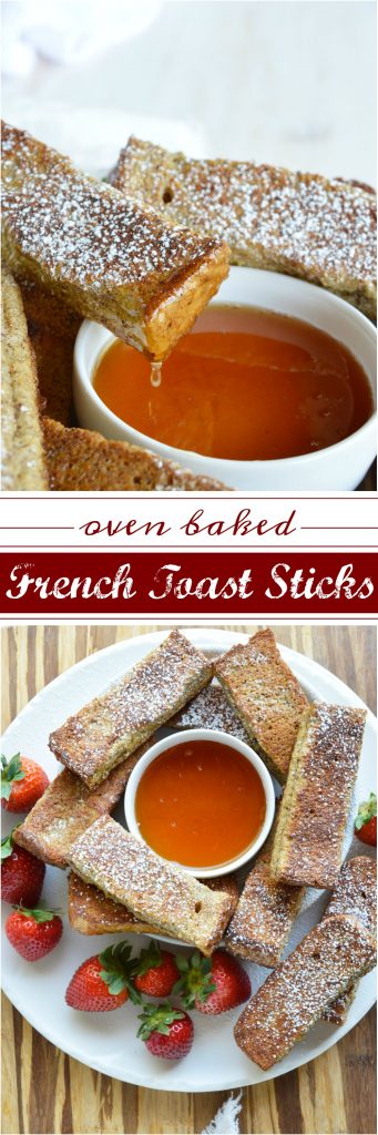 Breakfast and brunch just got a little easier with these Baked French Toast Sticks! This simple recipe is great for feeding a hungry morning crowd! Don't forget the maple syrup and coffee!