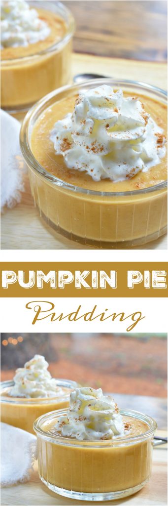 This quick and easy holiday dessert is great for your Thanksgiving feast. My Pumpkin Pie Pudding Recipe is simple to serve and has all of the great flavor of pumpkin pie. The kids will love this treat!