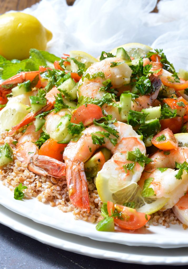 plump shrimp tossed with fresh mint and parsley