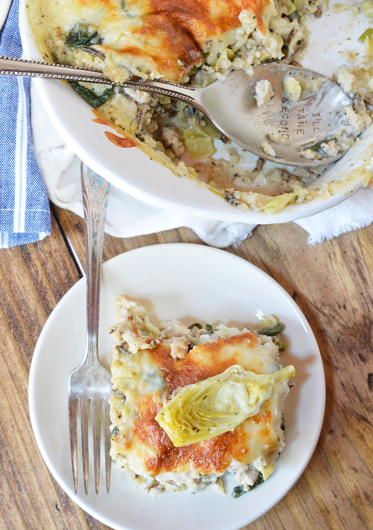 casserole served onto plate