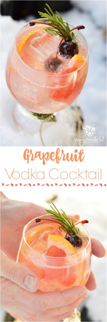 Celebrate snow days with this Grapefruit Vodka Cocktail recipe. This winter cocktail is bold, refreshing and perfect for a snowy picnic!