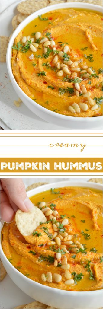 This Pumpkin Hummus Recipe needs to be on your holiday menu! This hummus is super creamy, full of flavor and great for feeding a hungry crowd! The perfect healthy dip recipe for Thanksgiving. #pumpkin #thanksgiving #wonkywonderful
