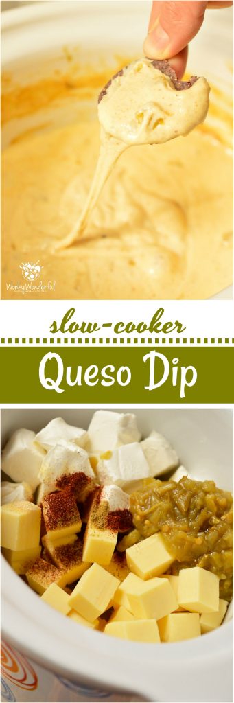 Get game day started with this Easy White Queso Dip Recipe and a fantastic snack variety! Just a few simple ingredients in your slow cooker and this crock pot appetizer is good to go. Get out of the kitchen and enjoy the game with this no-fuss game day food!