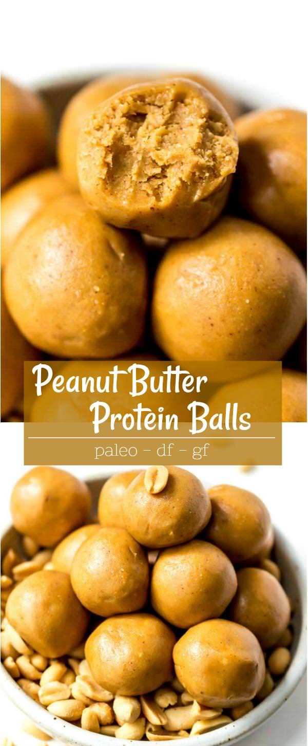 These Peanut Butter Protein Balls are quick, easy, inexpensive and perfect for when you need a little energy bite! Keep these protein bites in the refrigerator for a quick snack. This recipe is dairy free, gluten free, great for meal prep snacks and only requires 3 ingredients! #proteinballs #peanutbutter #healthysnacks #dairyfreerecipes #mealprepideas peanut butter protein balls recipe photos