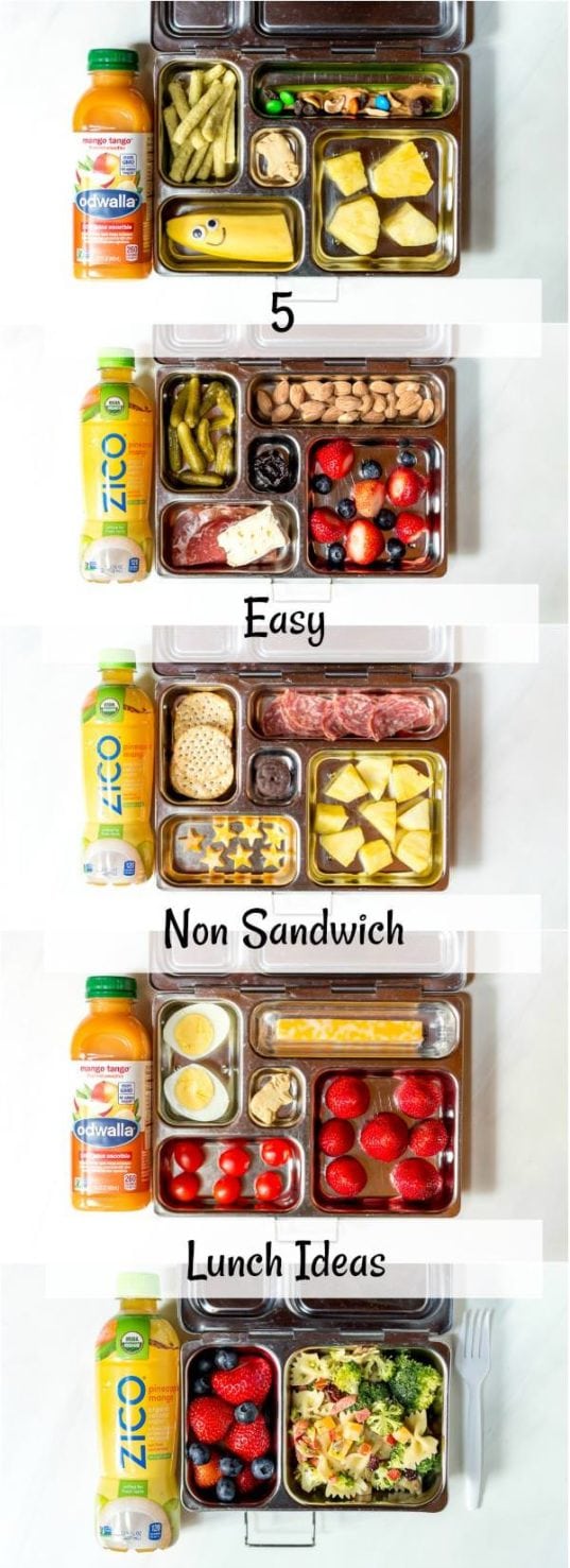 compilation of photos of 5 easy lunch ideas