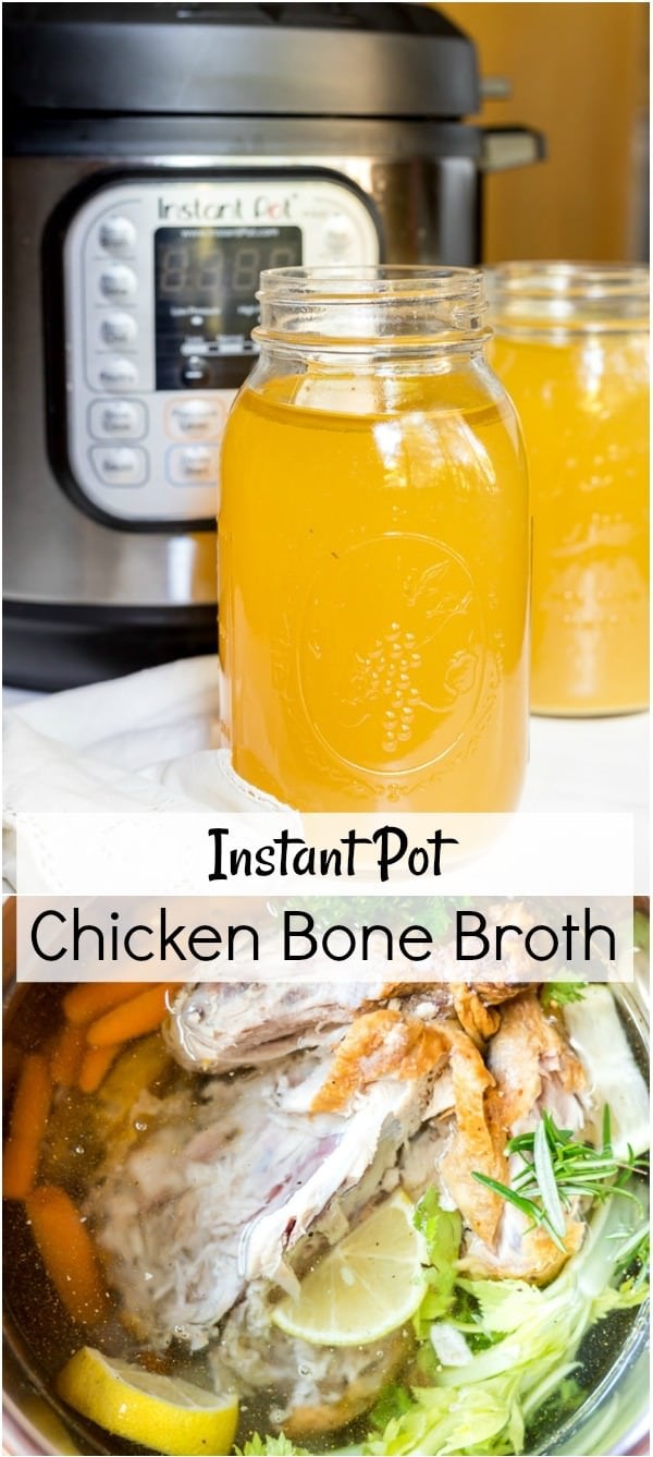 chicken bone broth pressure cooker recipe photo collage
