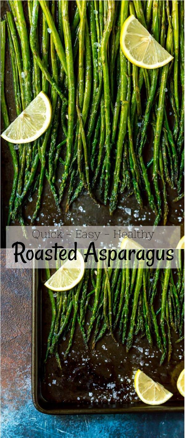 collage photos of oven roasted asparagus recipe