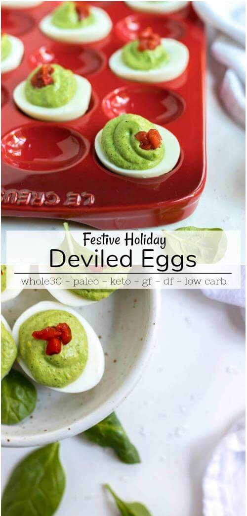 holiday deviled egg recipe photo collage