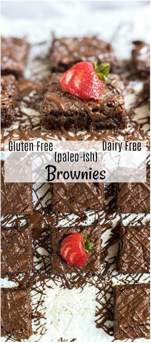 gluten free brownies recipe collage photo