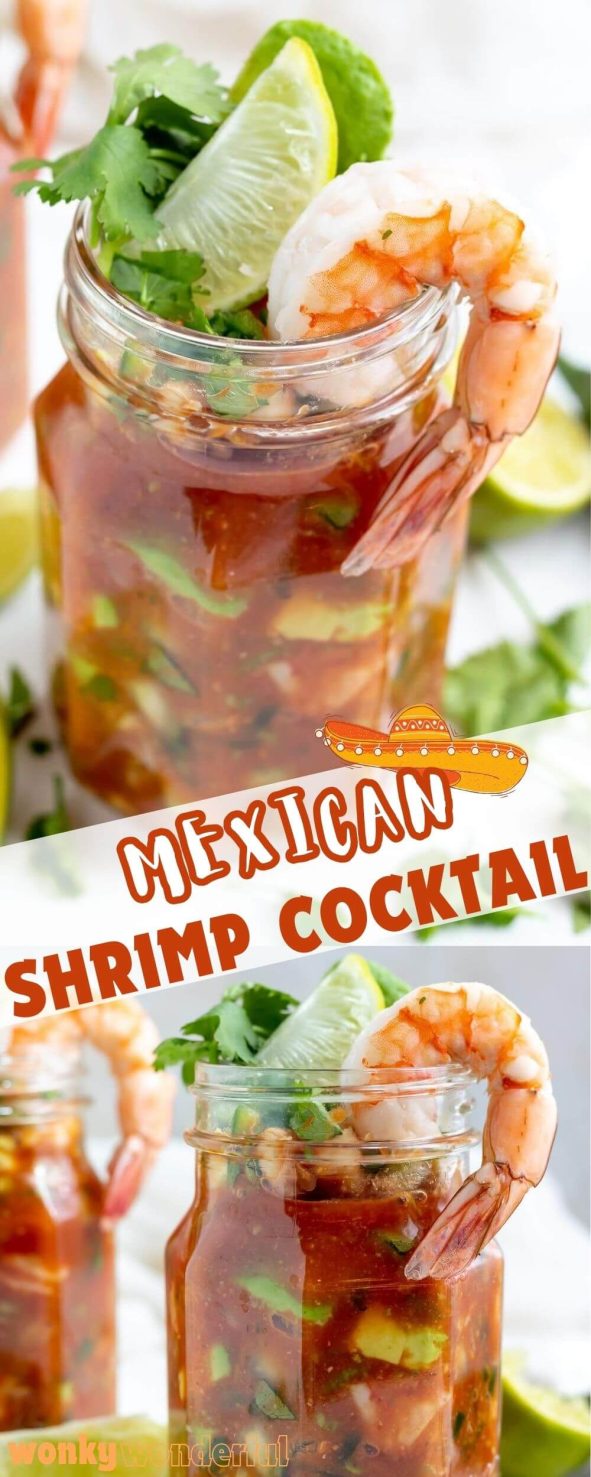 mexican shrimp cocktail pinnable image