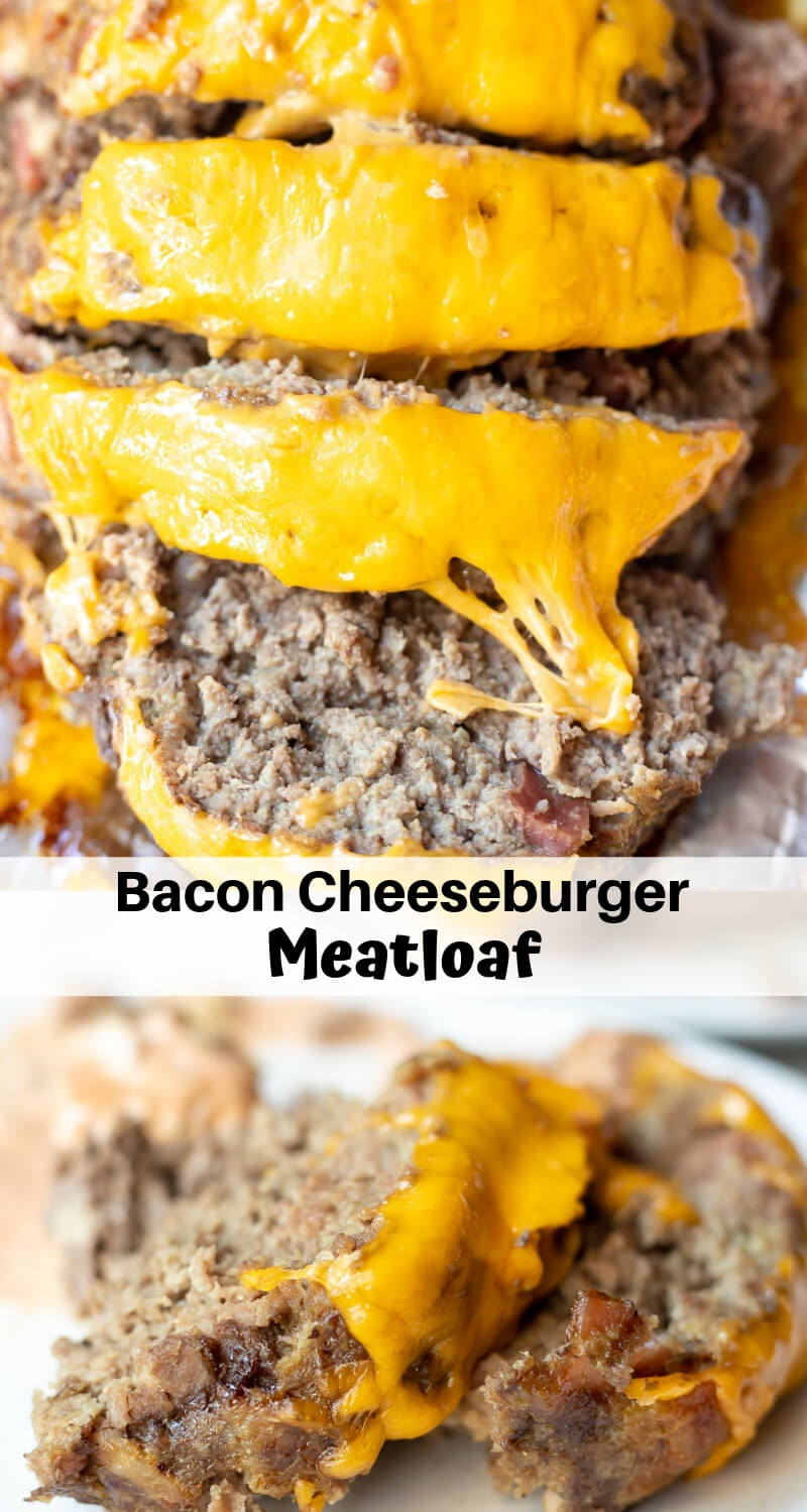 bacon cheeseburger meatloaf recipe photo collage