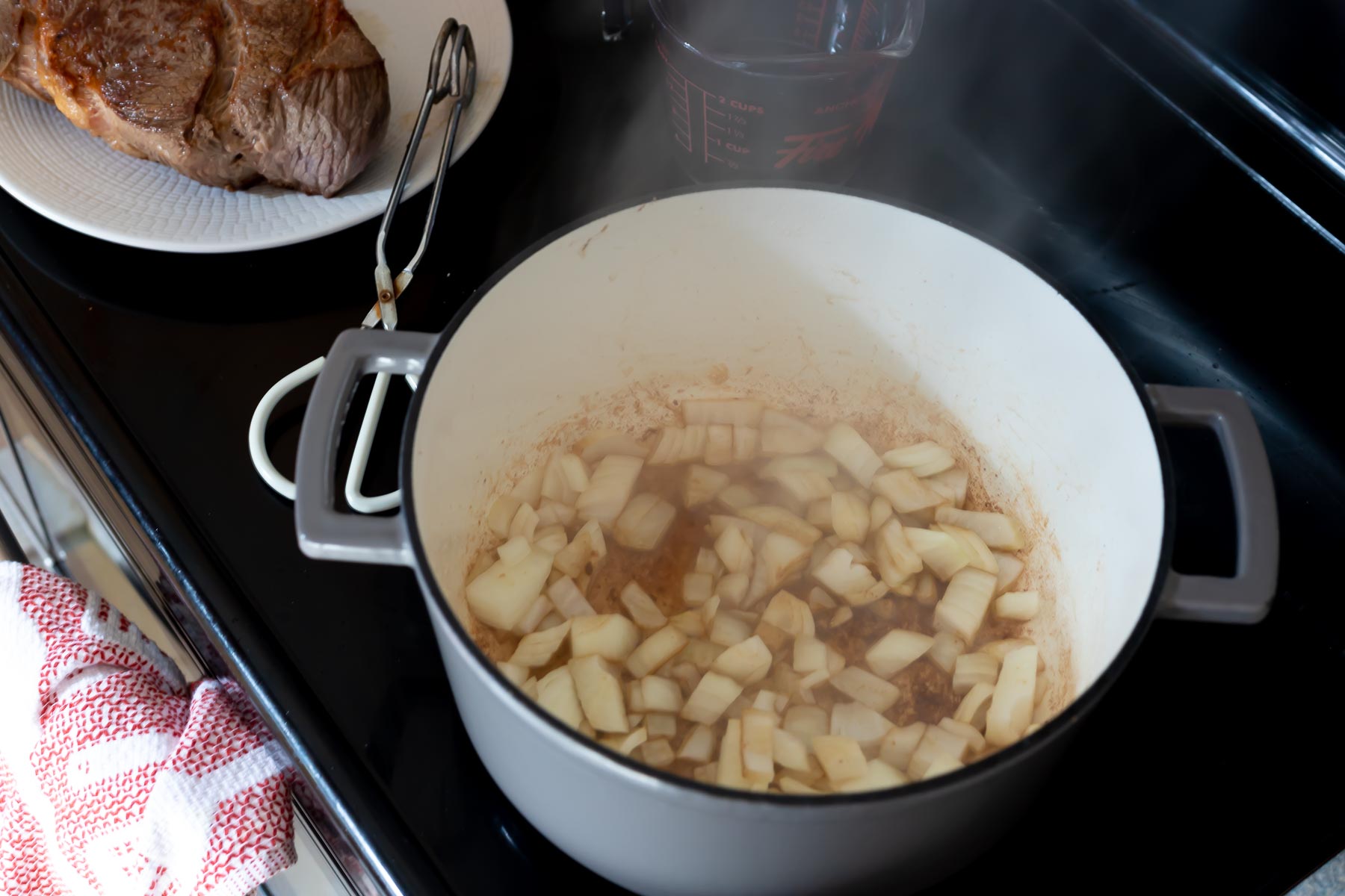 sautéed onions in dutch oven