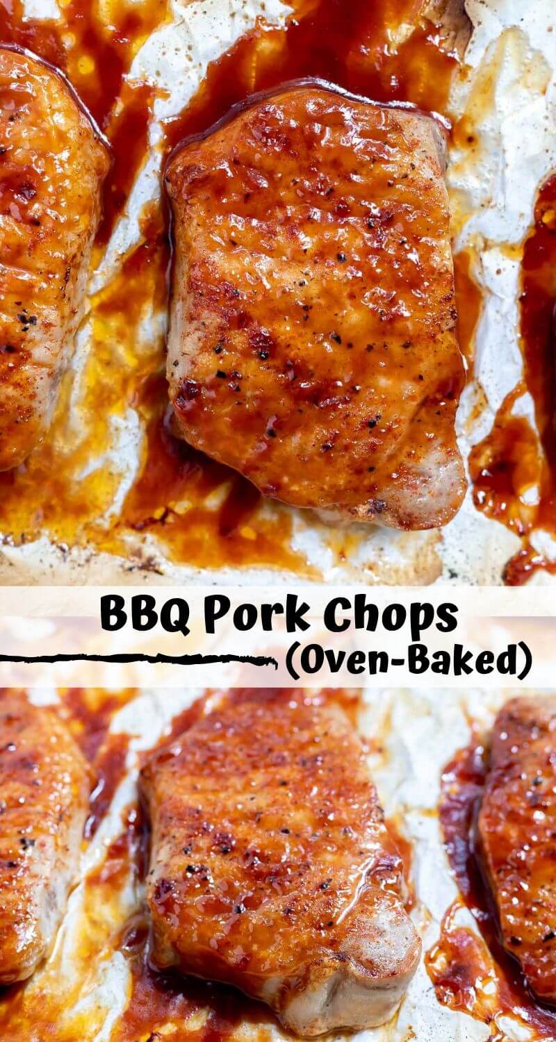 Make this quick and easy barbecue pork chops recipe without lighting up the grill. These Bbq Pork Chops In Oven are baked to perfection for a great family dinner idea. #porkchoprecipes #dinnerideas recipe for pork chops - pork chop recipes easy - baked pork chop recipes - pork chop dinner - pork chop recipes baked - paleo pork chop recipes - saucy pork chops - bonless pork chops - oven baked pork chops