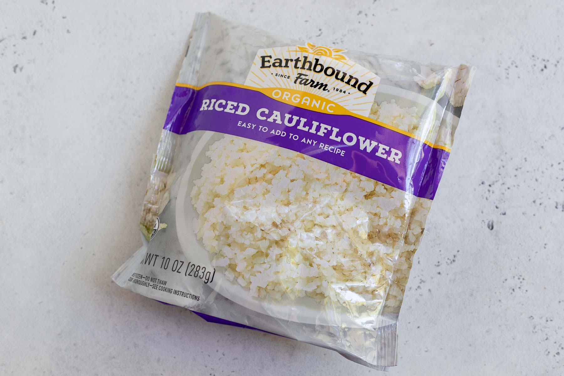 package of frozen riced cauliflower