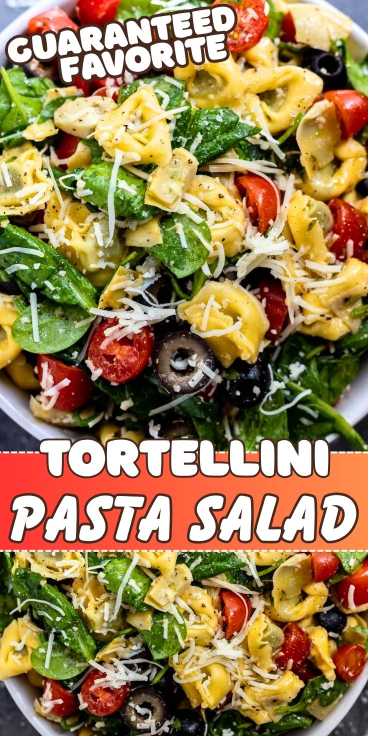 tortellini pasta salad pinnable image