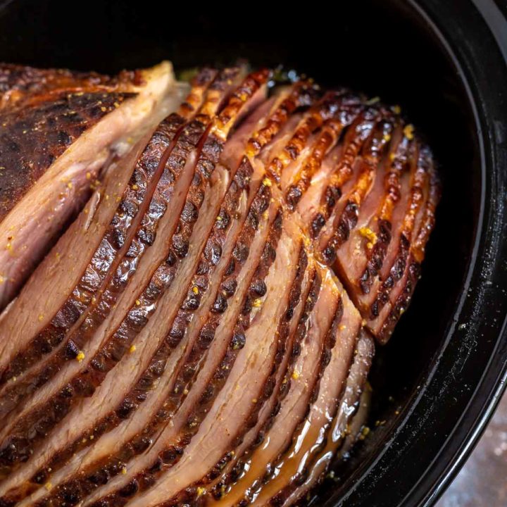 ham in slow cooker after being cooked