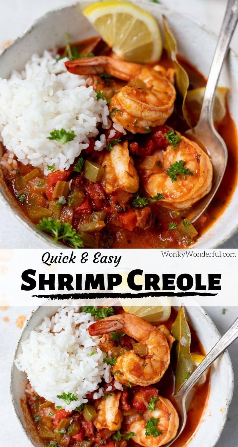 This Easy Shrimp Creole Recipe is a quick, easy, nutritious dinner idea that the entire family will love. A little spice and a lot of flavor will make this dish a new favorite. Skip the rice and this meal is Keto-friendly, low carb, Whole30 and Paleo. #shrimpcreole #shrimpcreolerecipe #cajunrecipes #easydinnerrecipes #shrimprecipes #dinnerrecipes #ketorecipes #lowcarbrecipes #whole30recipes