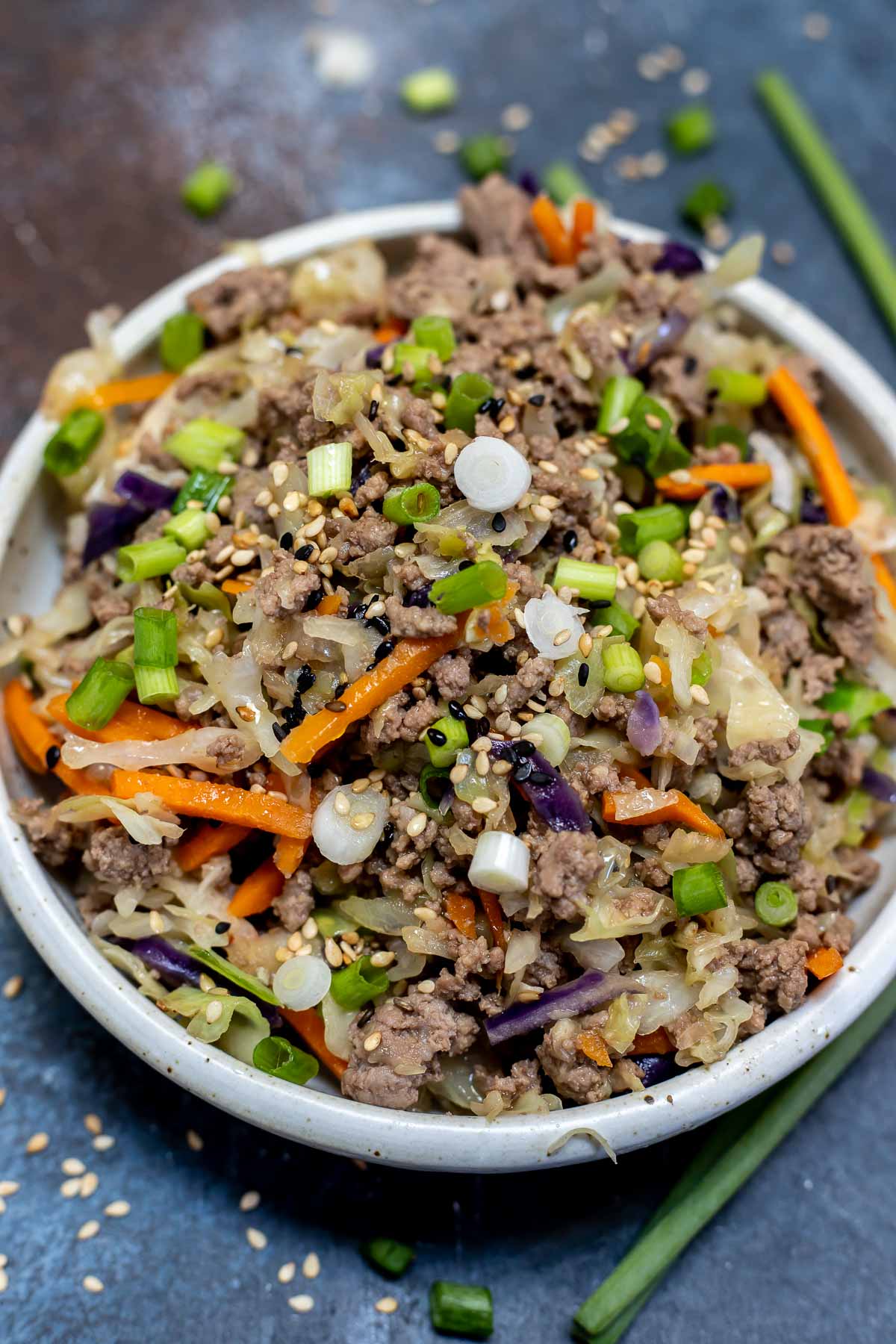 prepared meat and vegetables in white bowl
