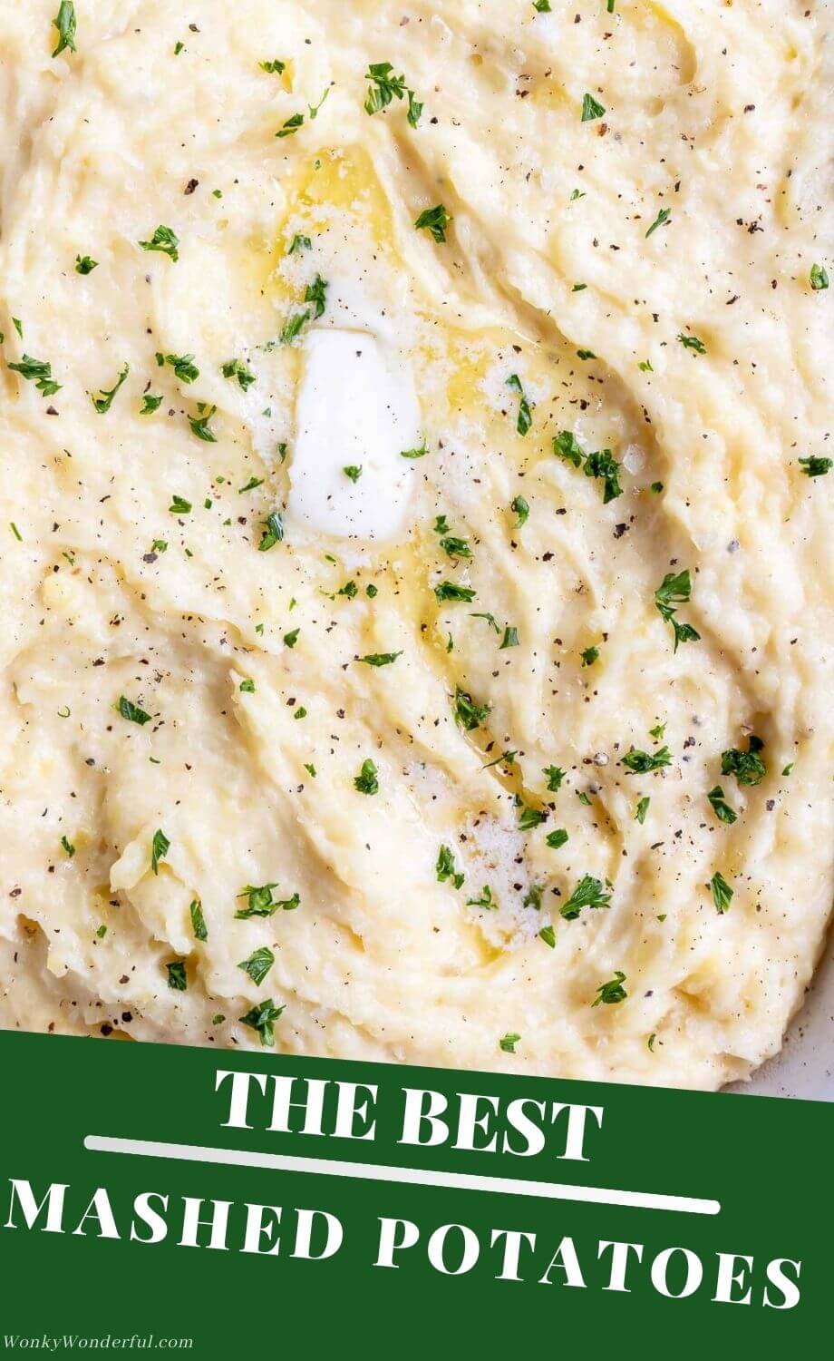 easy Yukon gold mashed potatoes pinnable photo collage with recipe title text