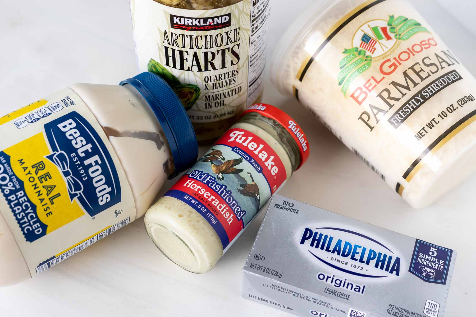 ingredients for artichoke dip