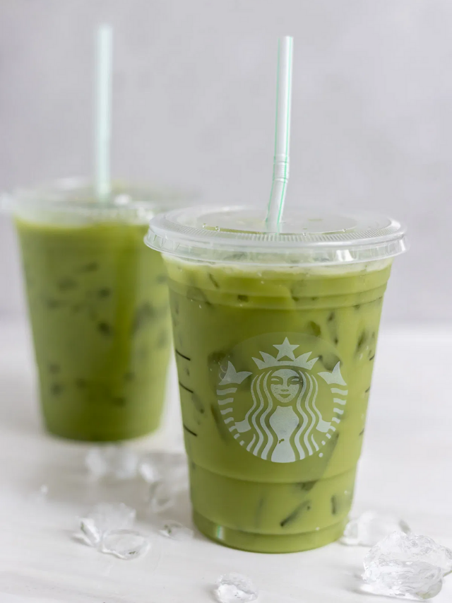 Iced Pineapple Matcha Latte Drink