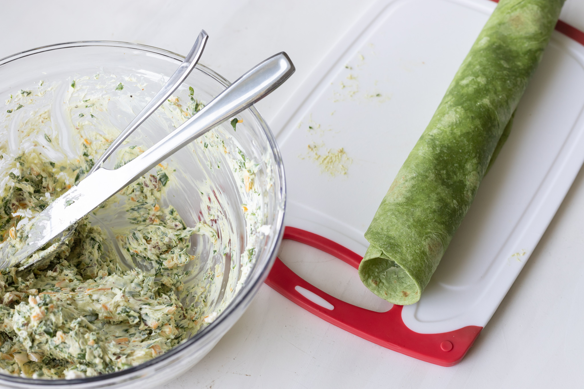 green tortilla rolled up