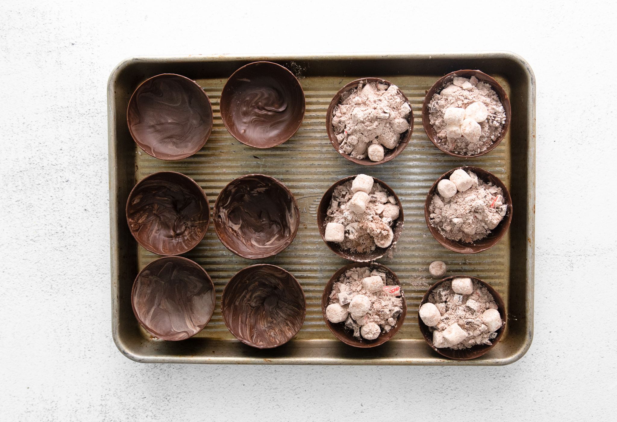 half the chocolates filled with coca mix