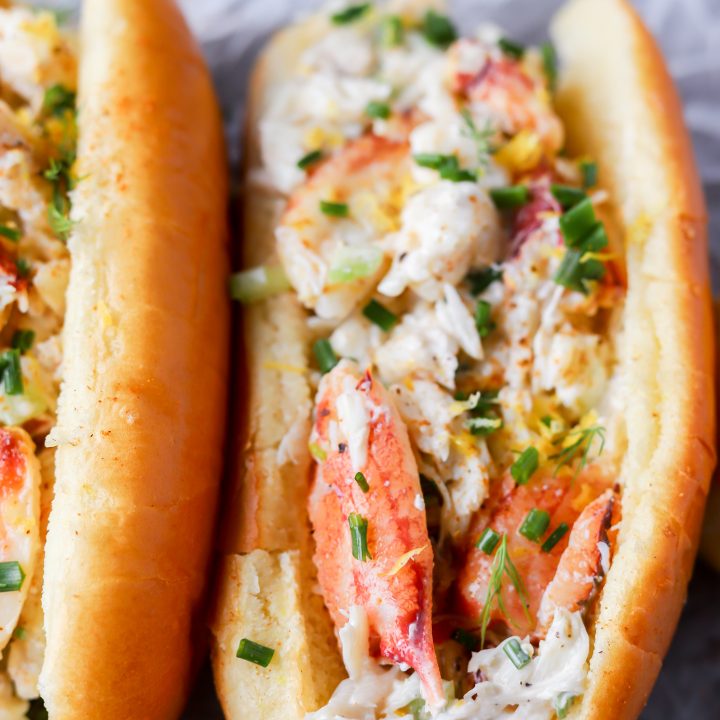 crab filling on a golden roll