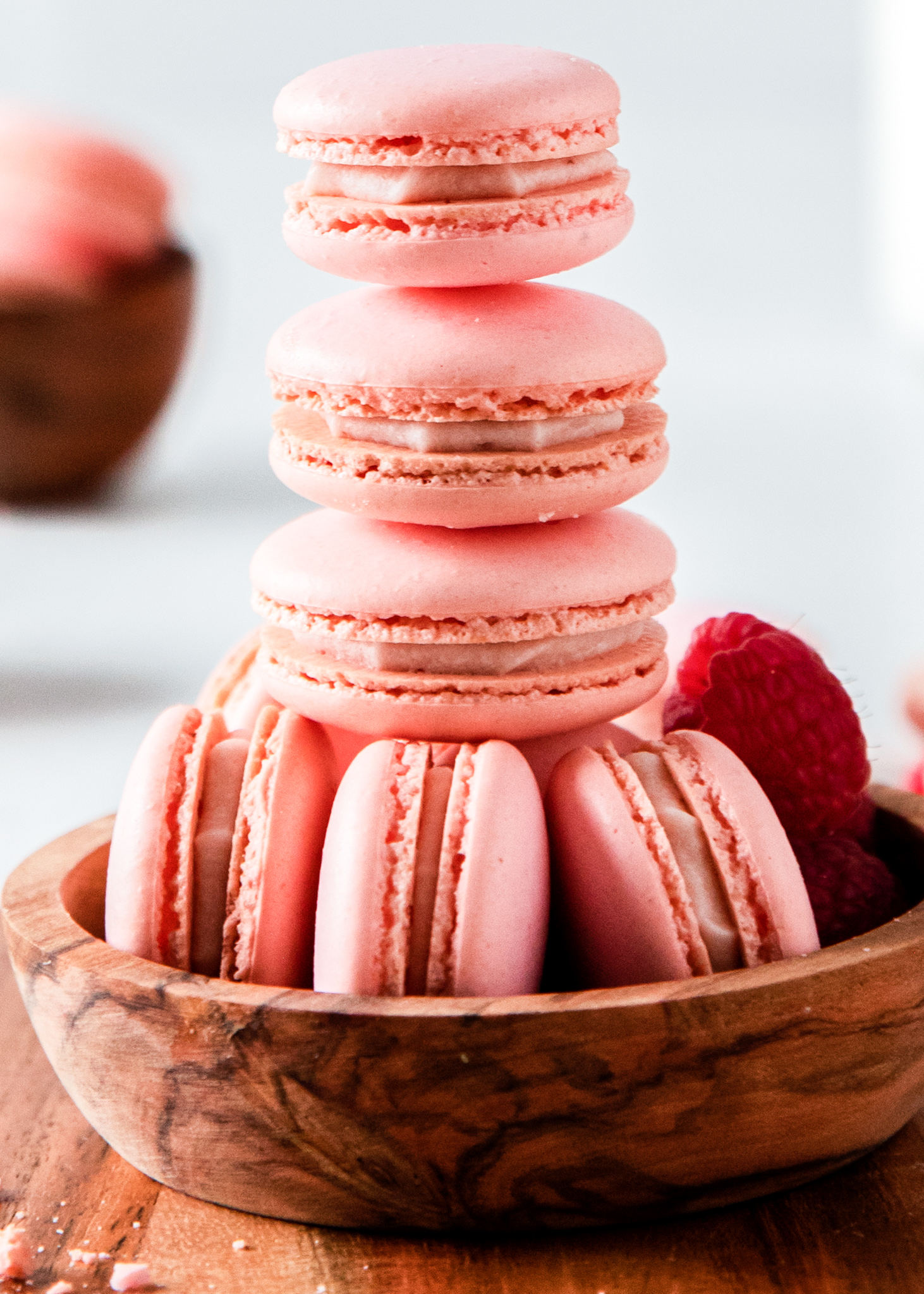 stack of pink macarons
