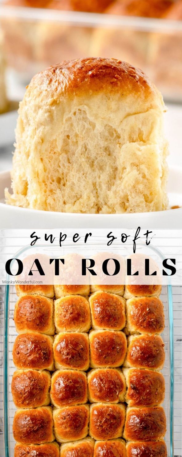 oat rolls pinnable image with title text