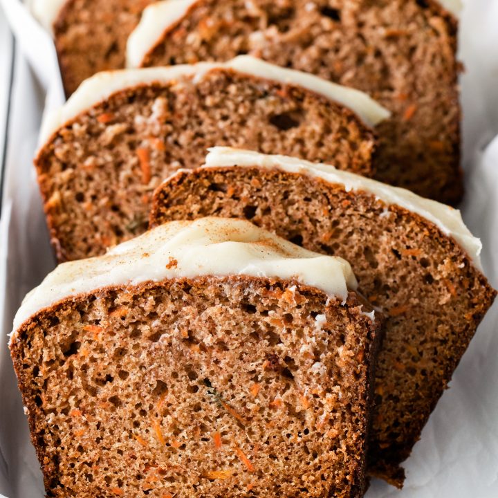 sliced of carrot cake bread