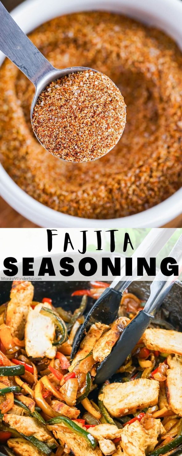 fajita seasoning pinnable image with title text