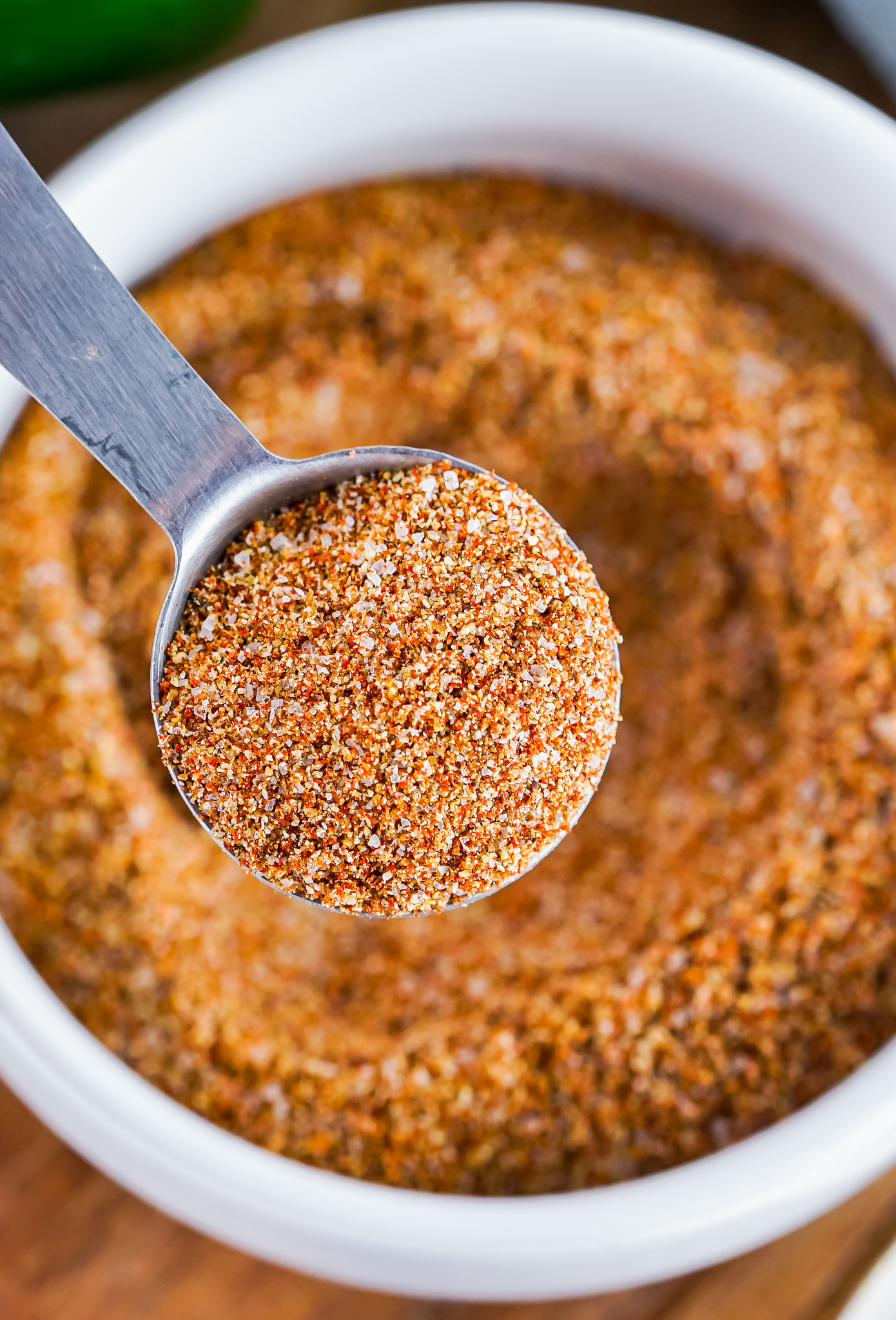 teaspoon scooping seasoning