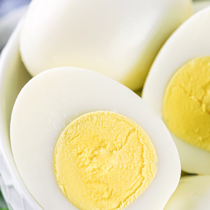 hard boiled egg sliced in half