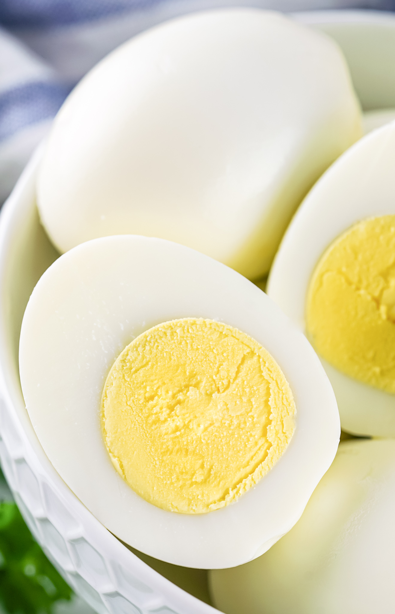 hard boiled egg sliced in half